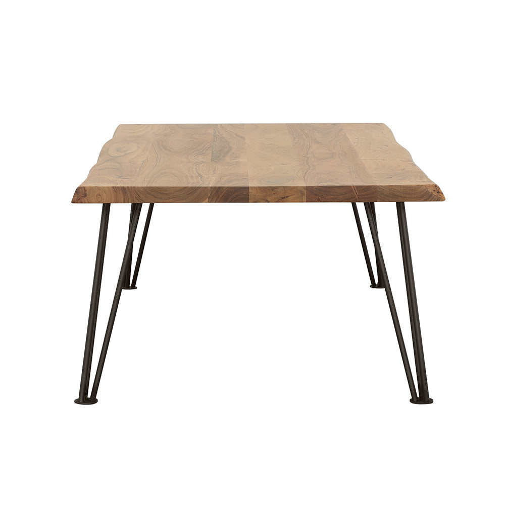 Zander Coffee Table with Hairpin Leg Natural and Matte Black