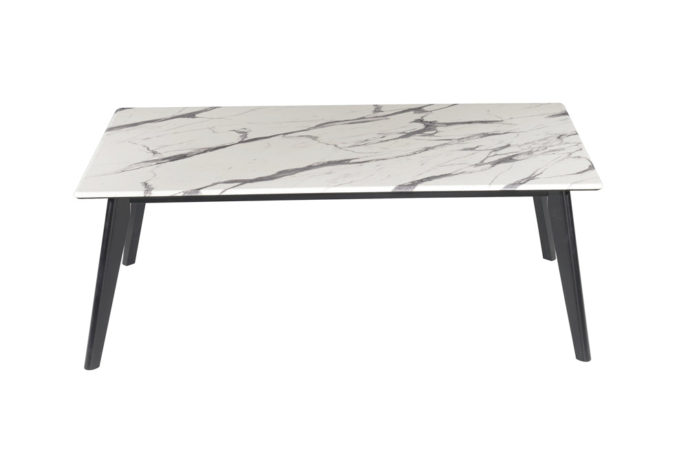 Bayhill Rectangle Faux Marble Top Coffee Table Black and White