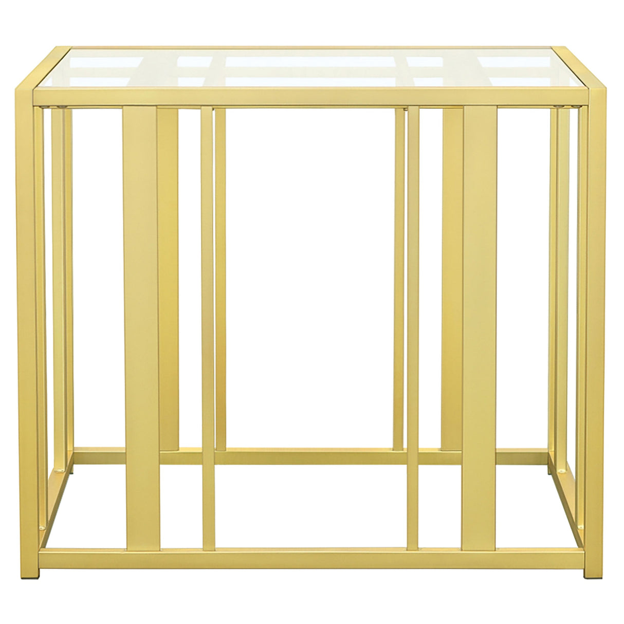 Adri Metal Frame End Table Matte Brass