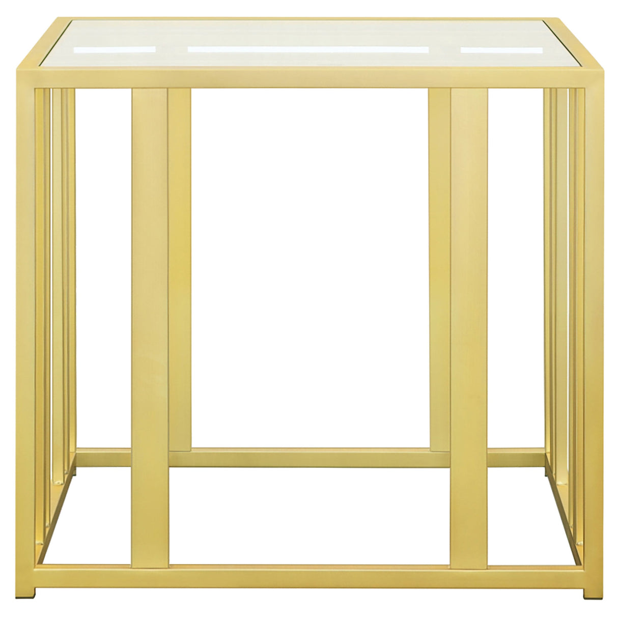 Adri Metal Frame End Table Matte Brass