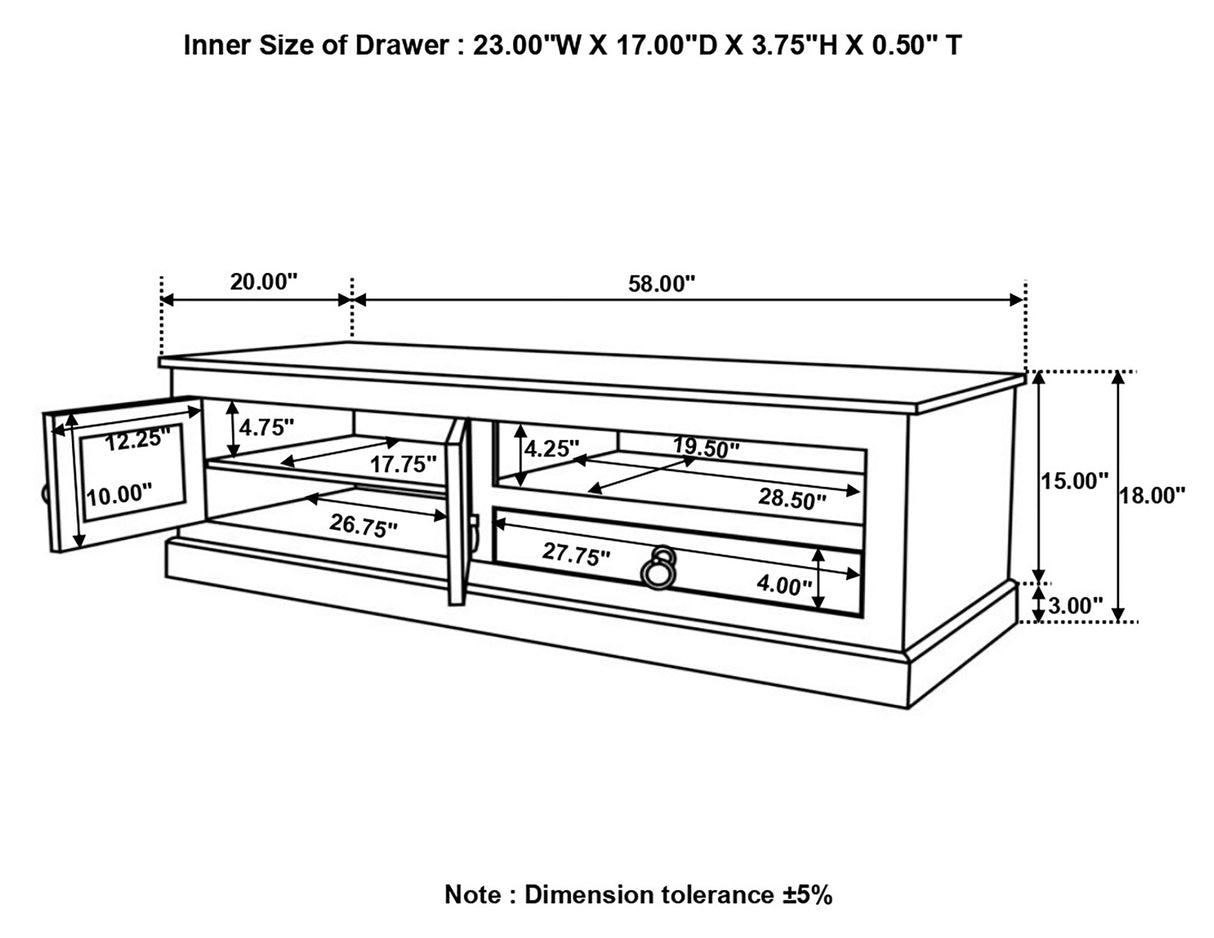 Zabel 2-door TV Console Natural