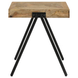 Avery Square End Table with Metal Legs Natural and Black