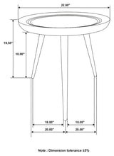 Zoe Round End Table with Trio Legs Natural and Black