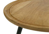 Zoe Round Coffee Table with Trio Legs Natural and Black