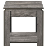 Donal 3-piece Occasional Set with Open Shelves Weathered Grey