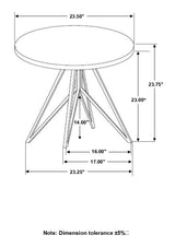 Hadi Round End Table with Hairpin Legs Cement and Gunmetal