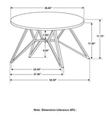 Hadi Round Coffee Table with Hairpin Legs Cement and Gunmetal