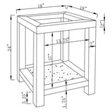 Valentina Square End Table with Glass Top Mirror