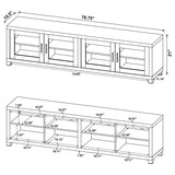 Sachin Rectangular TV Console with Glass Doors