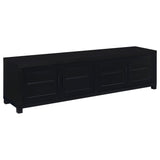 Jupiter 4-door 79" TV Stand Media Console with Framed Glass Panels Black