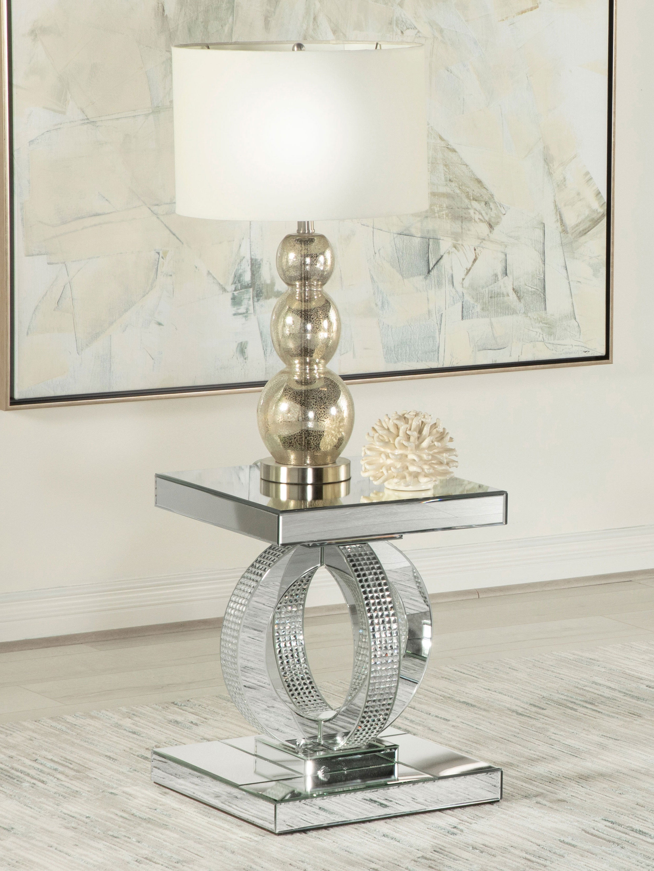 Breena Square End Table Mirror