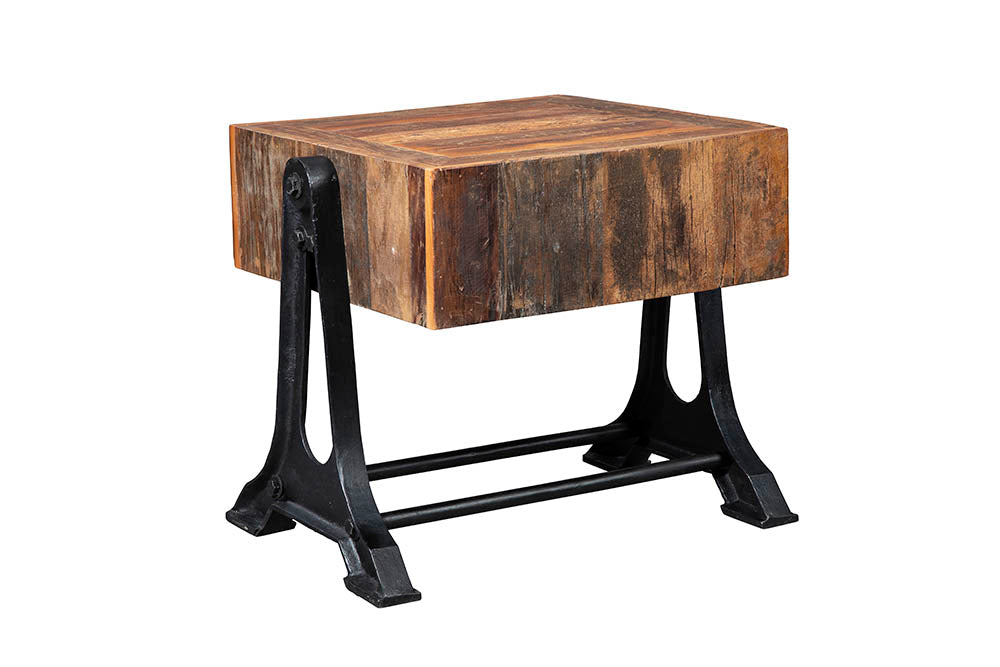 Apperson Rectangular Trestle End Table Recycled Wood