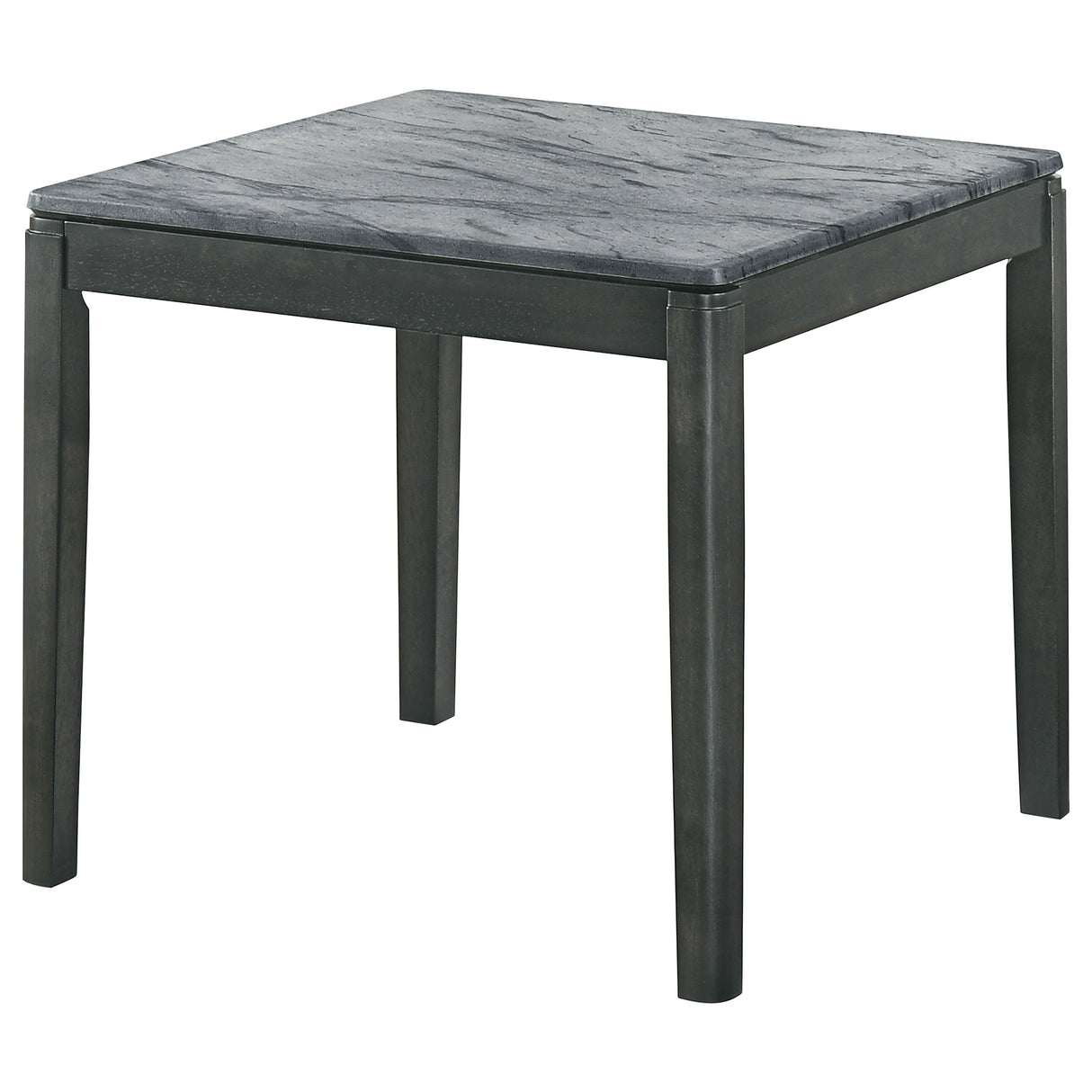 Mozzi Square End Table Faux Grey Marble and Black