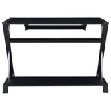 Mallet Computer Desk with Bottom Shelf Black