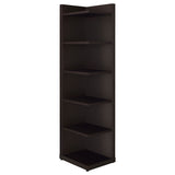 Alder 6-tier Corner Bookcase Cappuccino