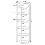 Alder 6-tier Corner Bookcase Cappuccino