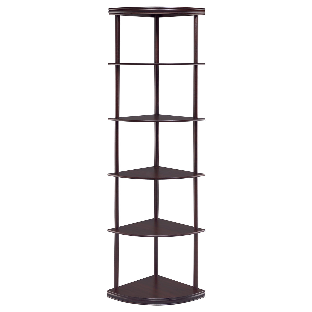 Bonwick 5-shelf Corner Bookshelf Cappuccino