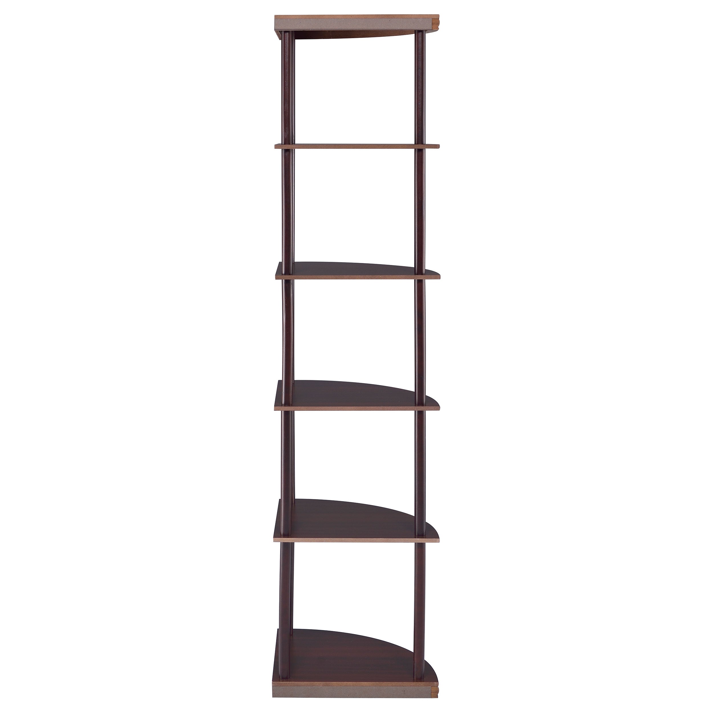 Bonwick 5-shelf Corner Bookshelf Cappuccino