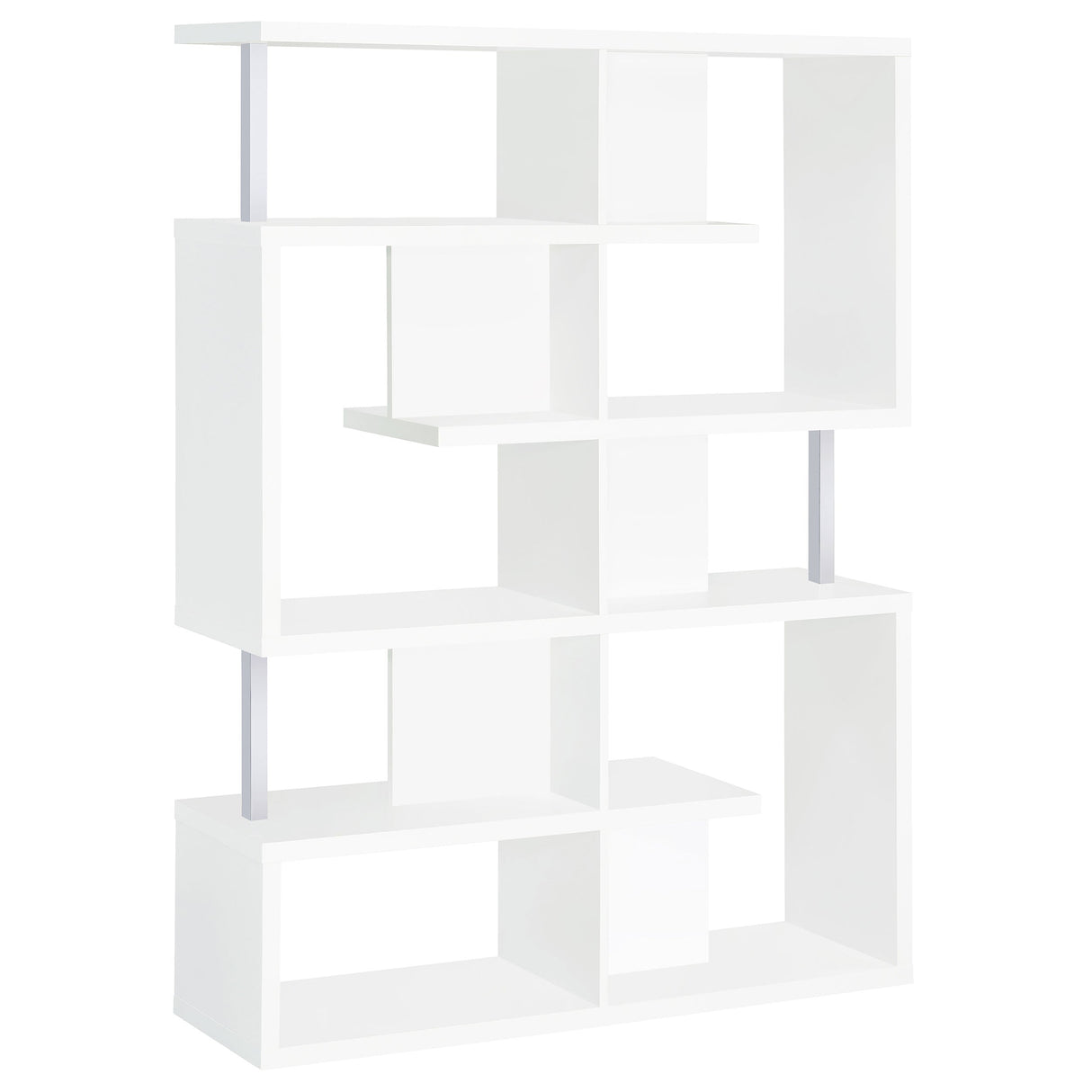 Hoover 5-tier Bookcase White and Chrome