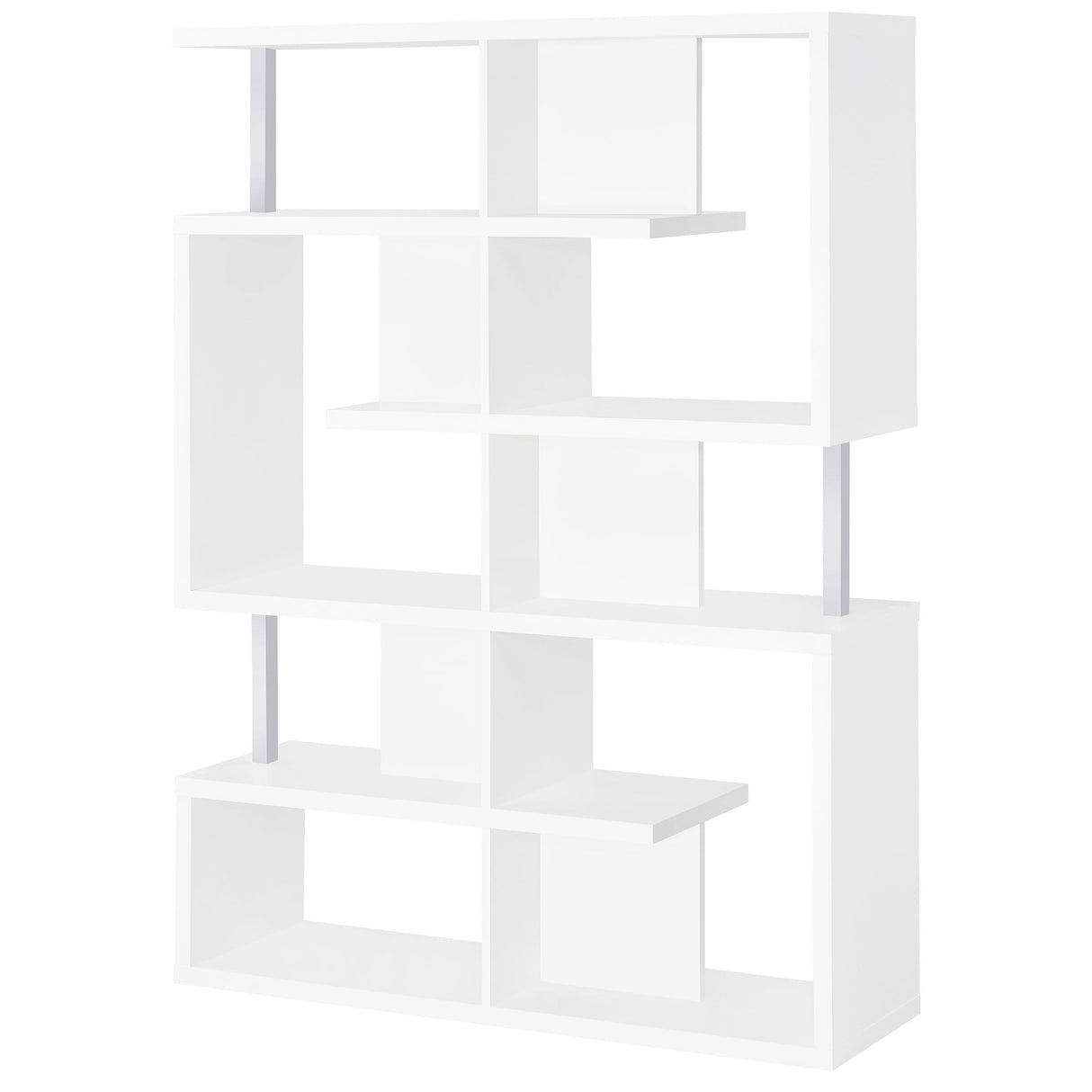 Hoover 5-tier Bookcase White and Chrome