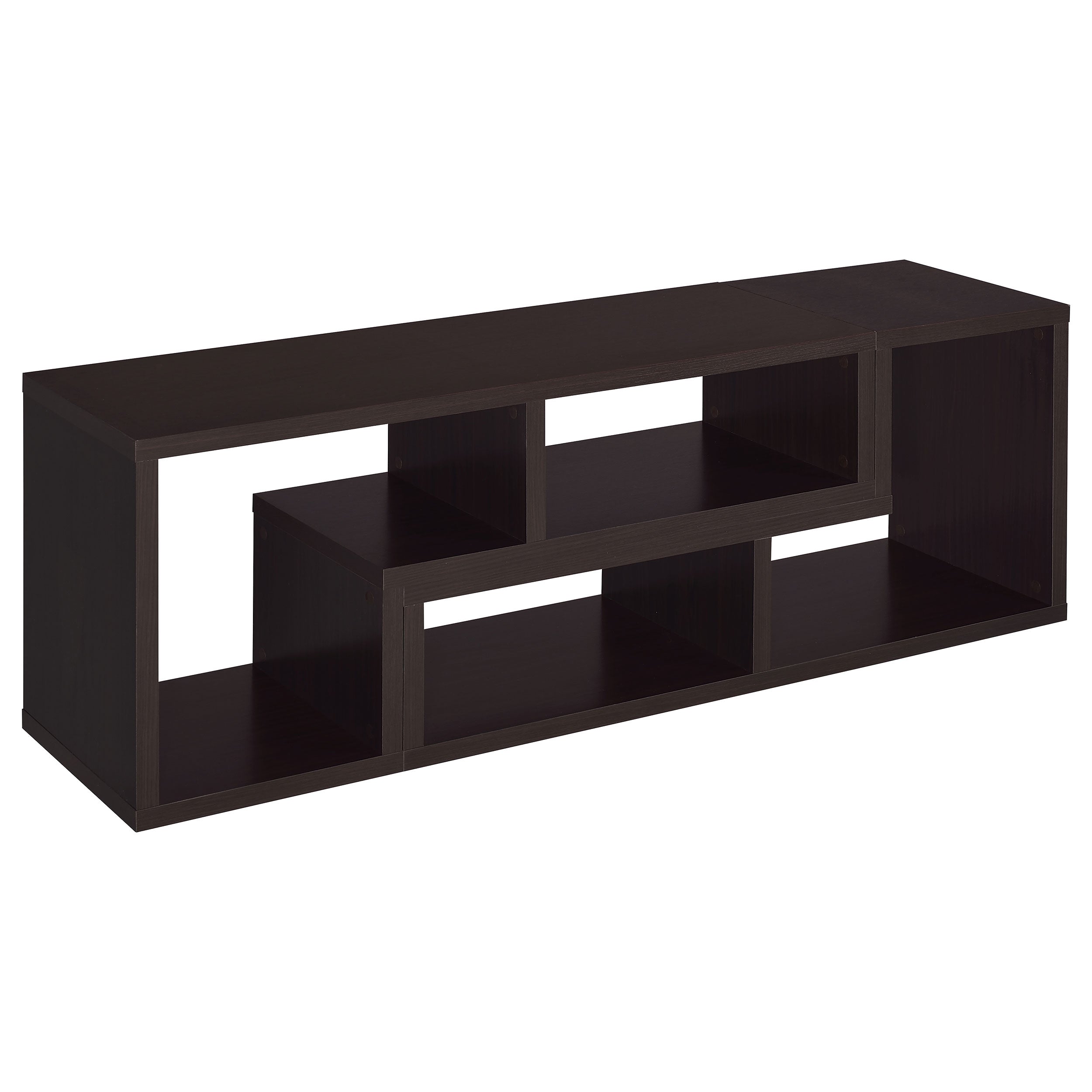 Velma Convertible TV Console and Bookcase Cappuccino