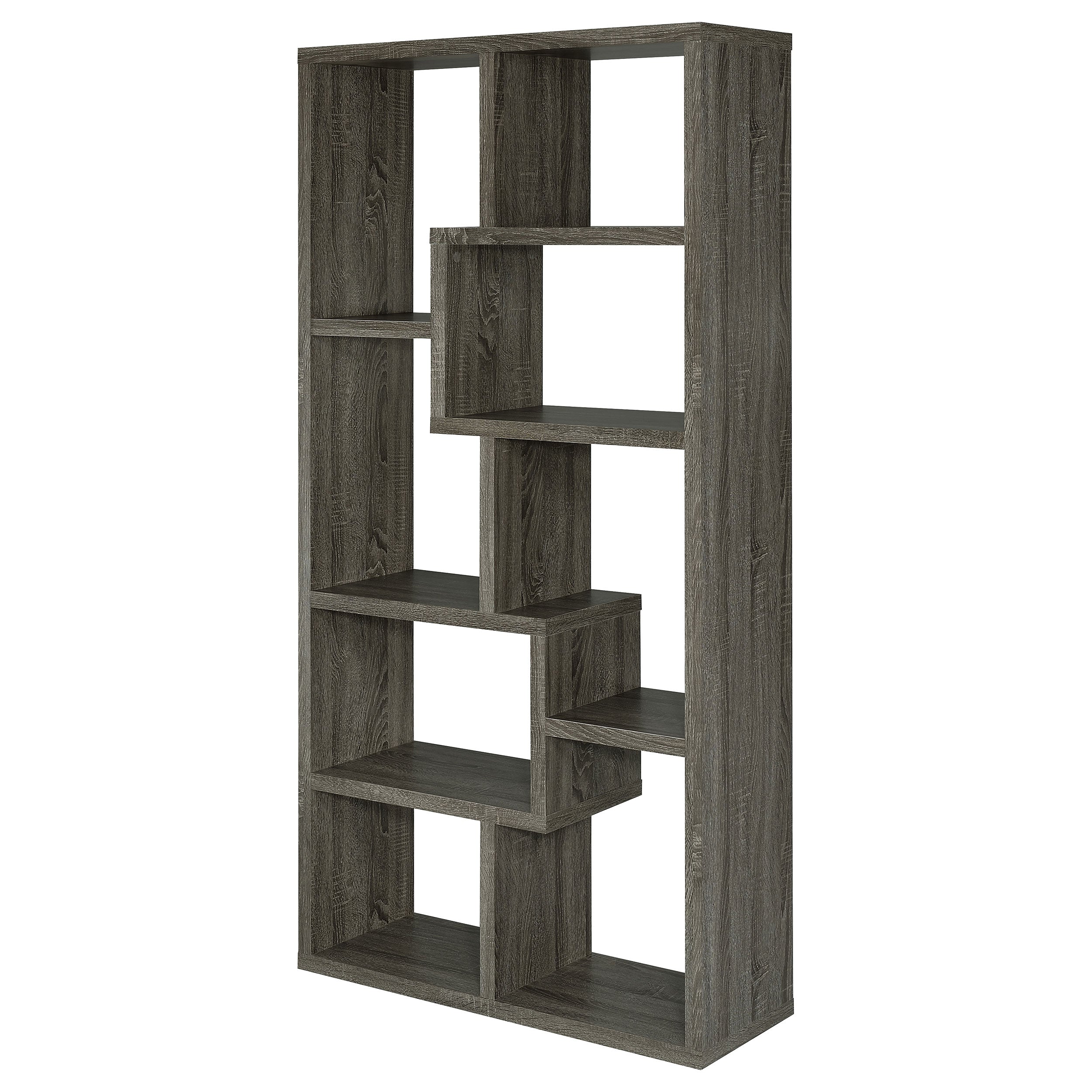 Theo 10-shelf Bookcase Weathered Grey