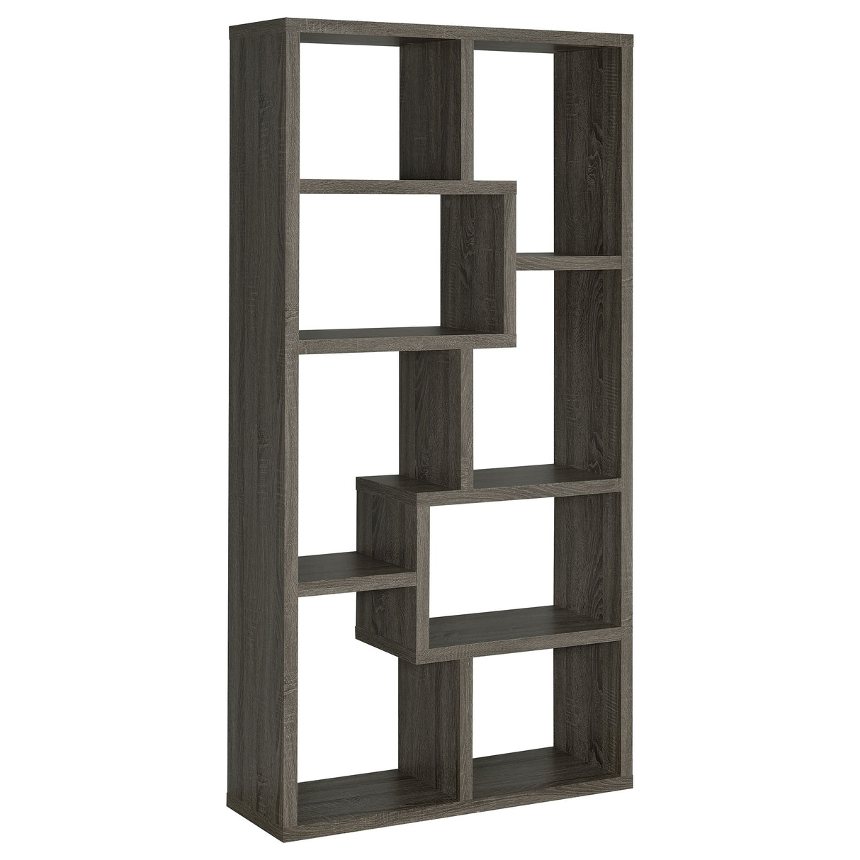 Theo 10-shelf Bookcase Weathered Grey