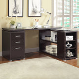 Yvette L-shape Office Desk Cappuccino