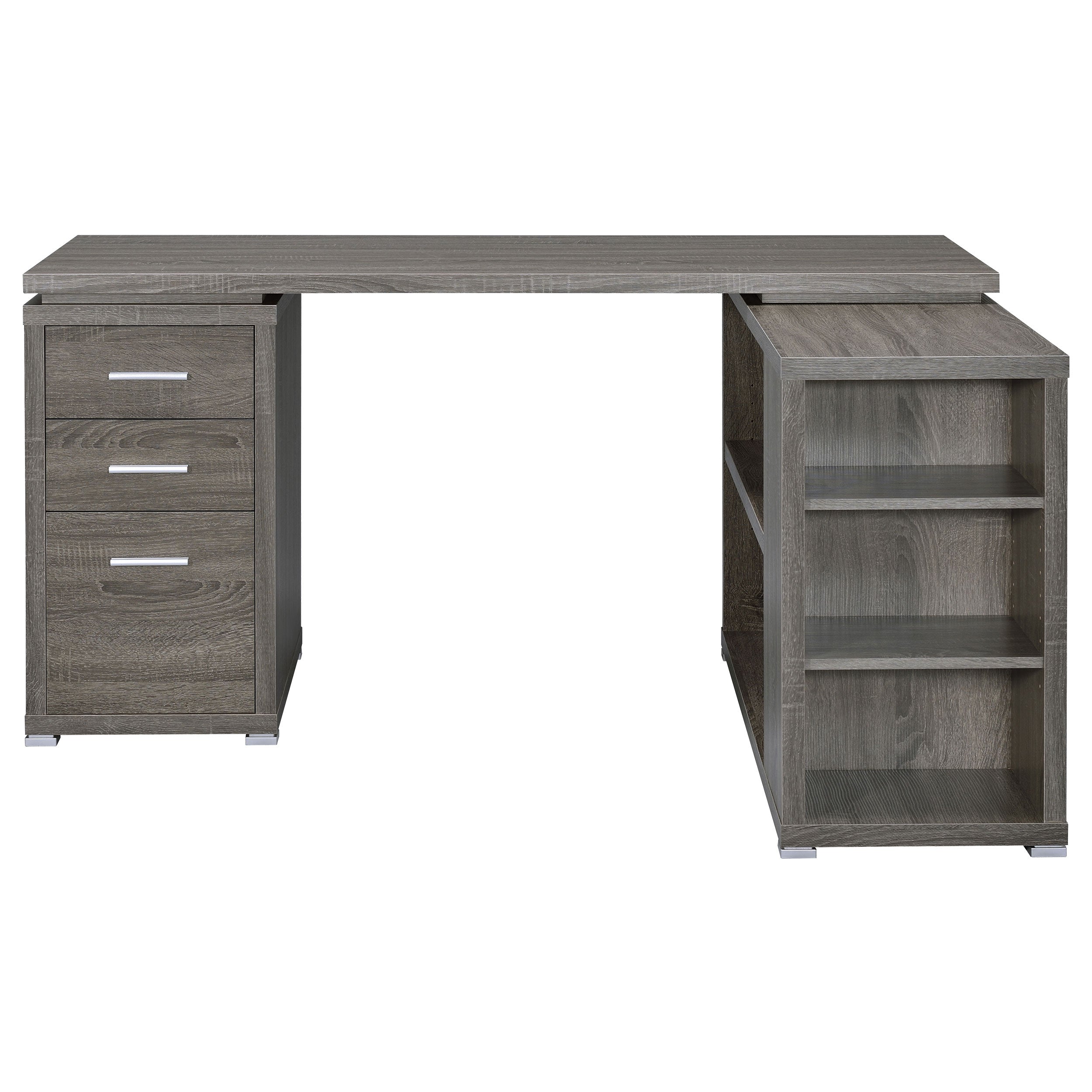 Yvette L-shape Office Desk Weathered Grey