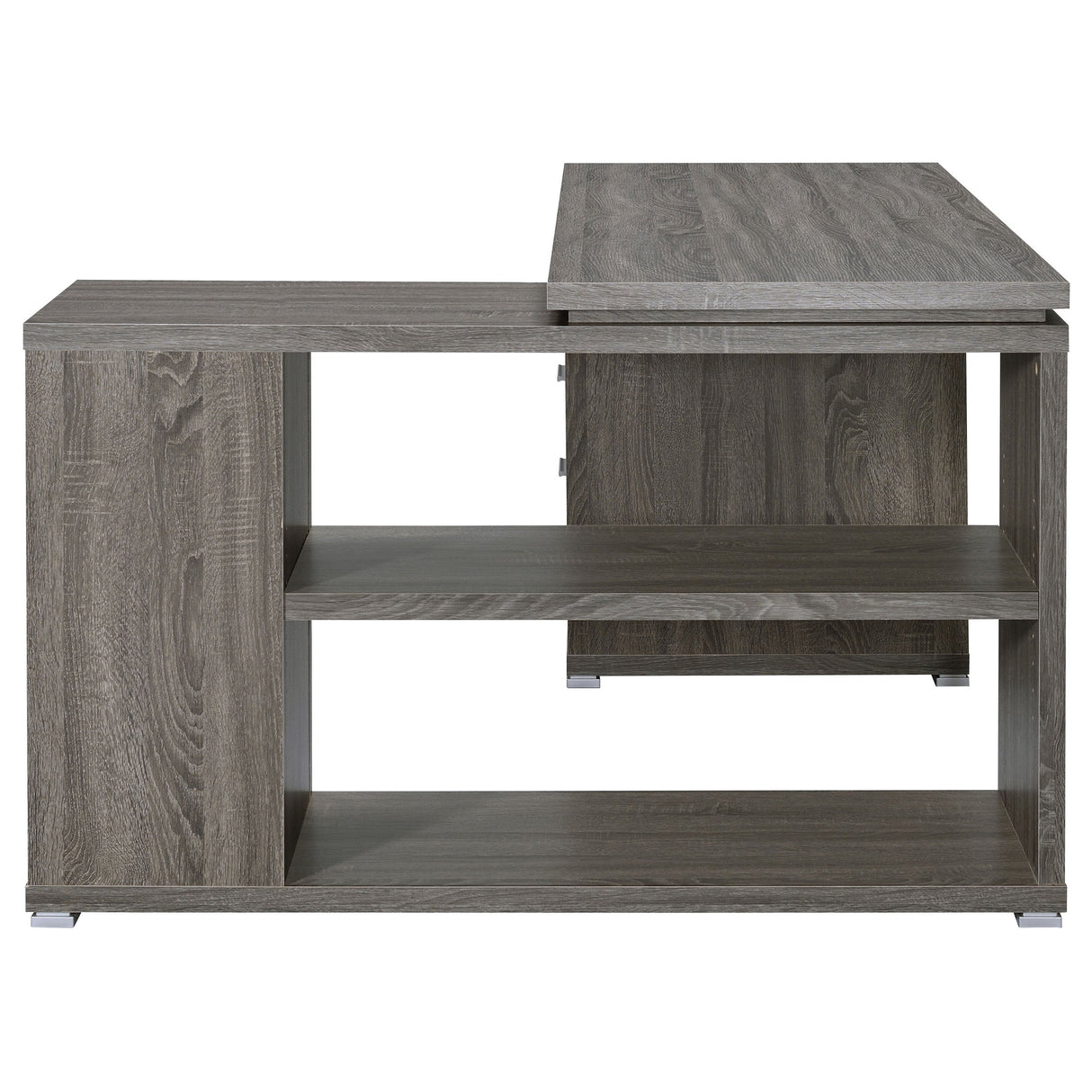 Yvette L-shape Office Desk Weathered Grey