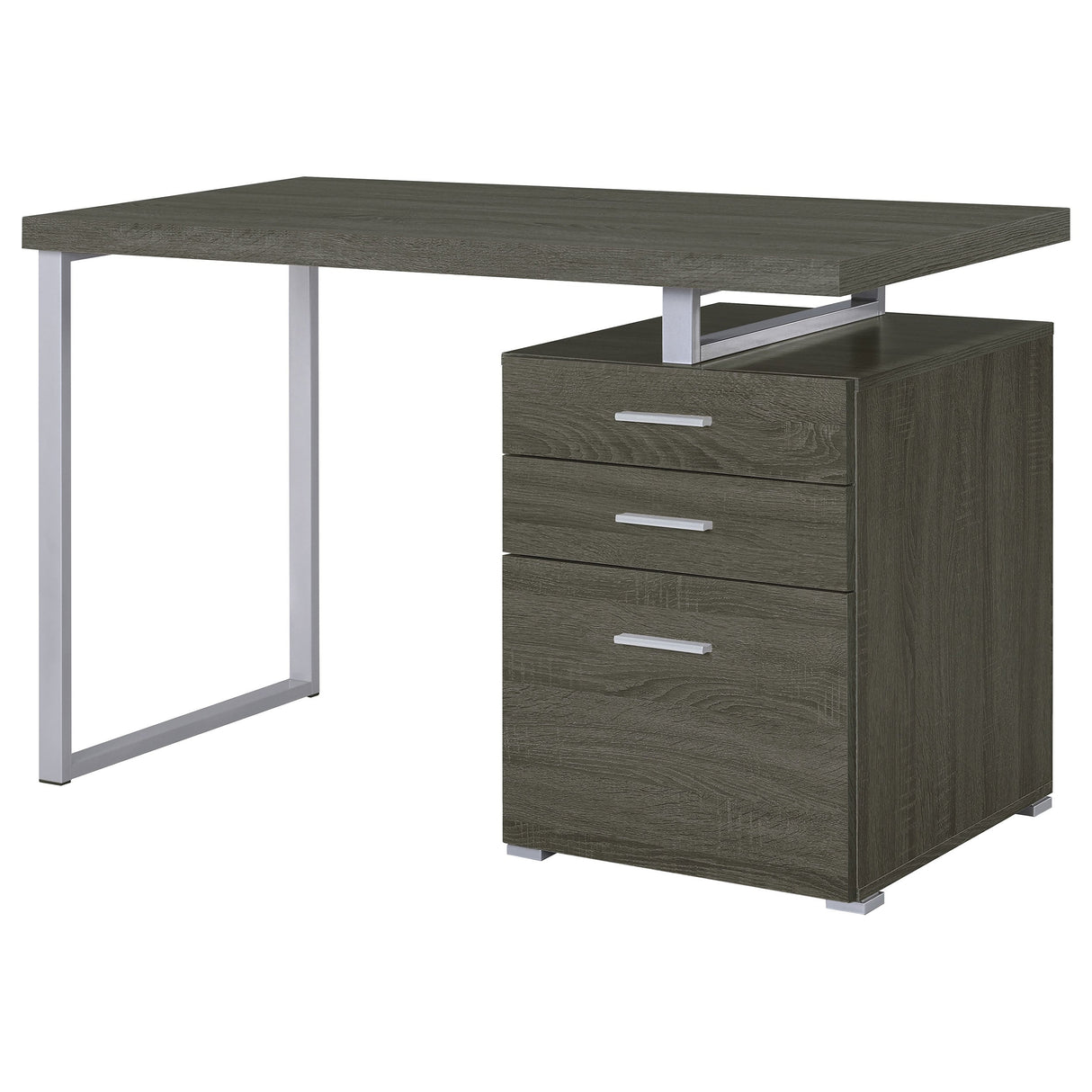 Brennan 3-drawer Office Desk Weathered Grey