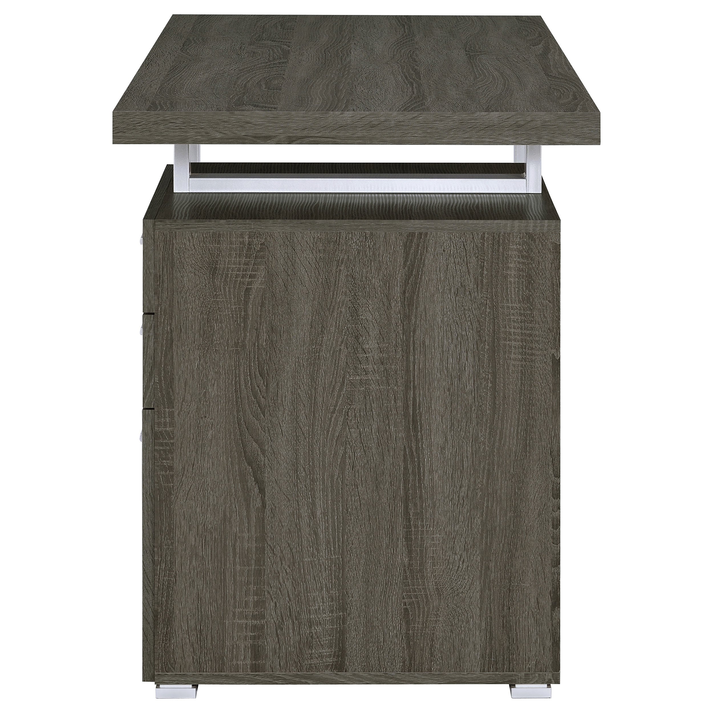 Brennan 3-drawer Office Desk Weathered Grey