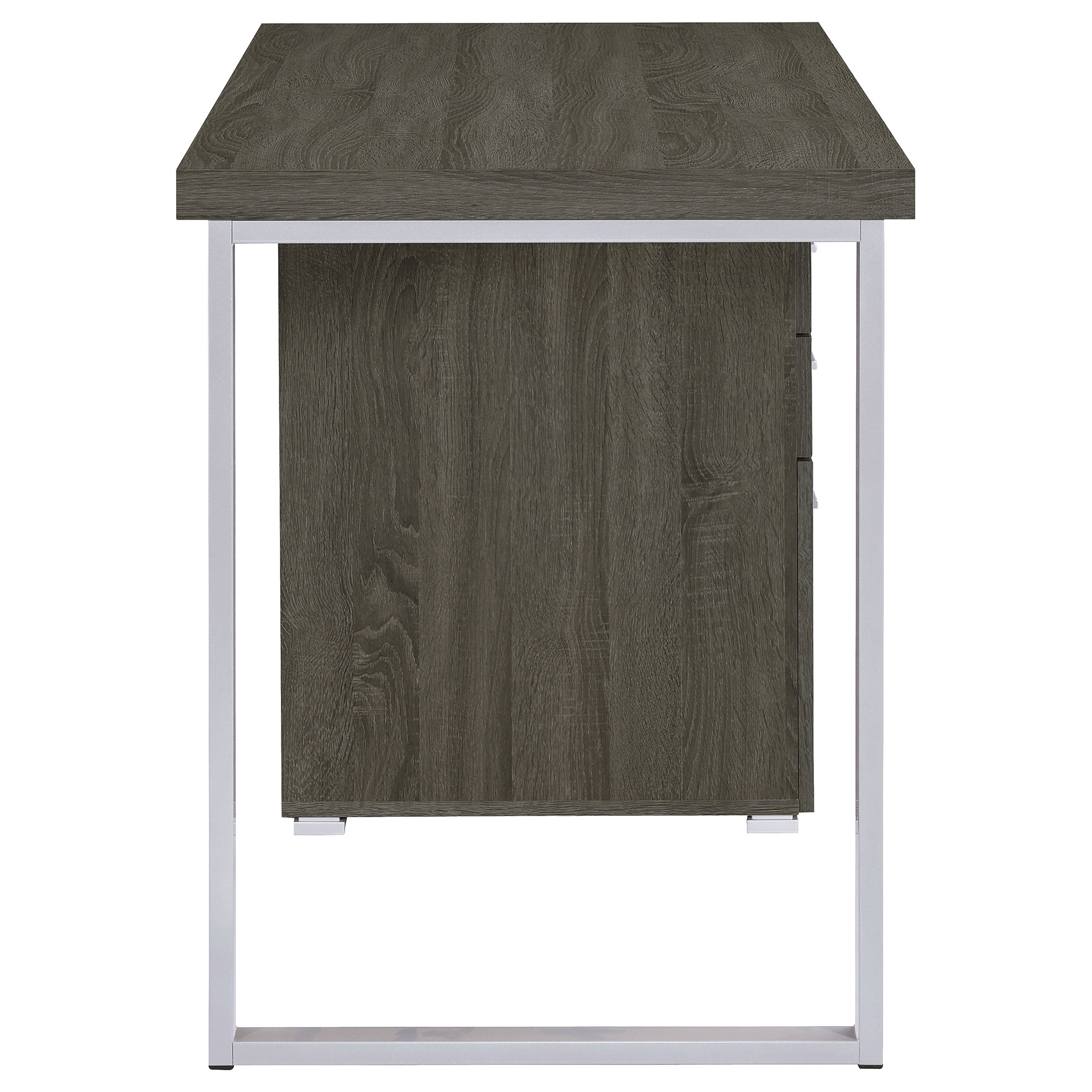 Brennan 3-drawer Office Desk Weathered Grey