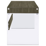 Dobrev 2-drawer Writing Desk Weathered Grey and Clear