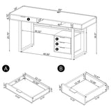 Whitman 4-drawer Writing Desk Glossy White