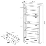 Skylar 5-shelf Bookcase with Storage Drawer Cappuccino