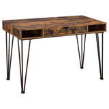 Olvera 1-drawer Writing Desk Antique Nutmeg and Dark Bronze