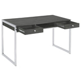 Wallice 2-drawer Writing Desk Weathered Grey and Chrome