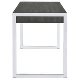 Wallice 2-drawer Writing Desk Weathered Grey and Chrome