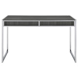 Wallice 2-drawer Writing Desk Weathered Grey and Chrome