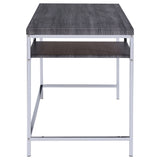 Kravitz Rectangular Writing Desk Weathered Grey and Chrome