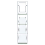 Elmer 5-shelf Bookcase Chrome and Clear