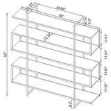 Elmer 5-shelf Bookcase Chrome and Clear