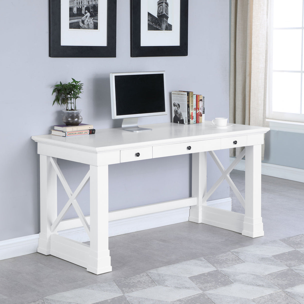 Johansson 3-drawer Writing Desk Antique White