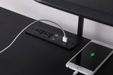 Alfie Gaming Desk with USB Ports Gunmetal