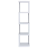 Baxter 4-shelf Bookcase White and Chrome