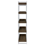 Angelica 5-shelf Bookcase Walnut and Chrome