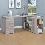 Yvette L-shape Office Desk Grey Driftwood