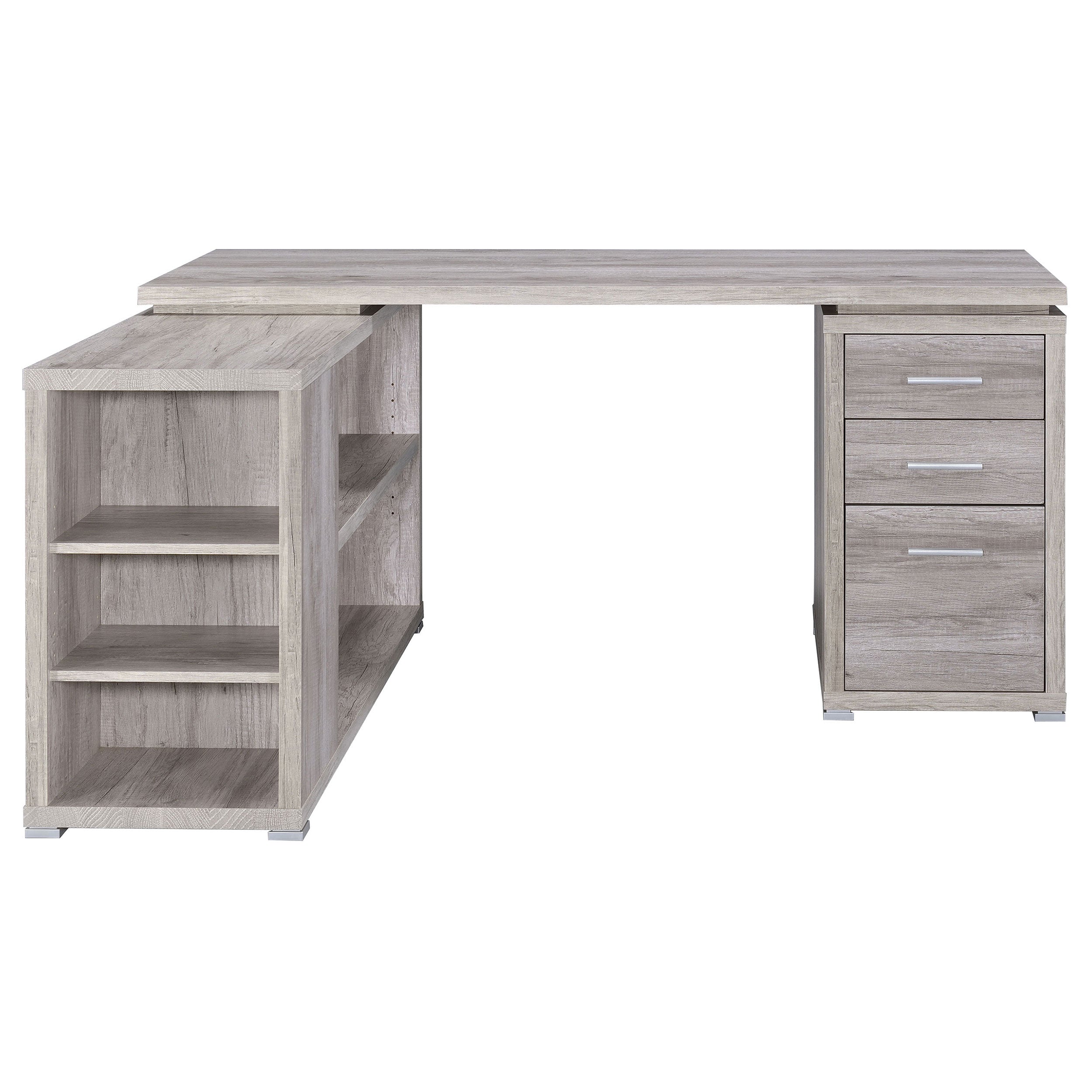 Yvette L-shape Office Desk Grey Driftwood