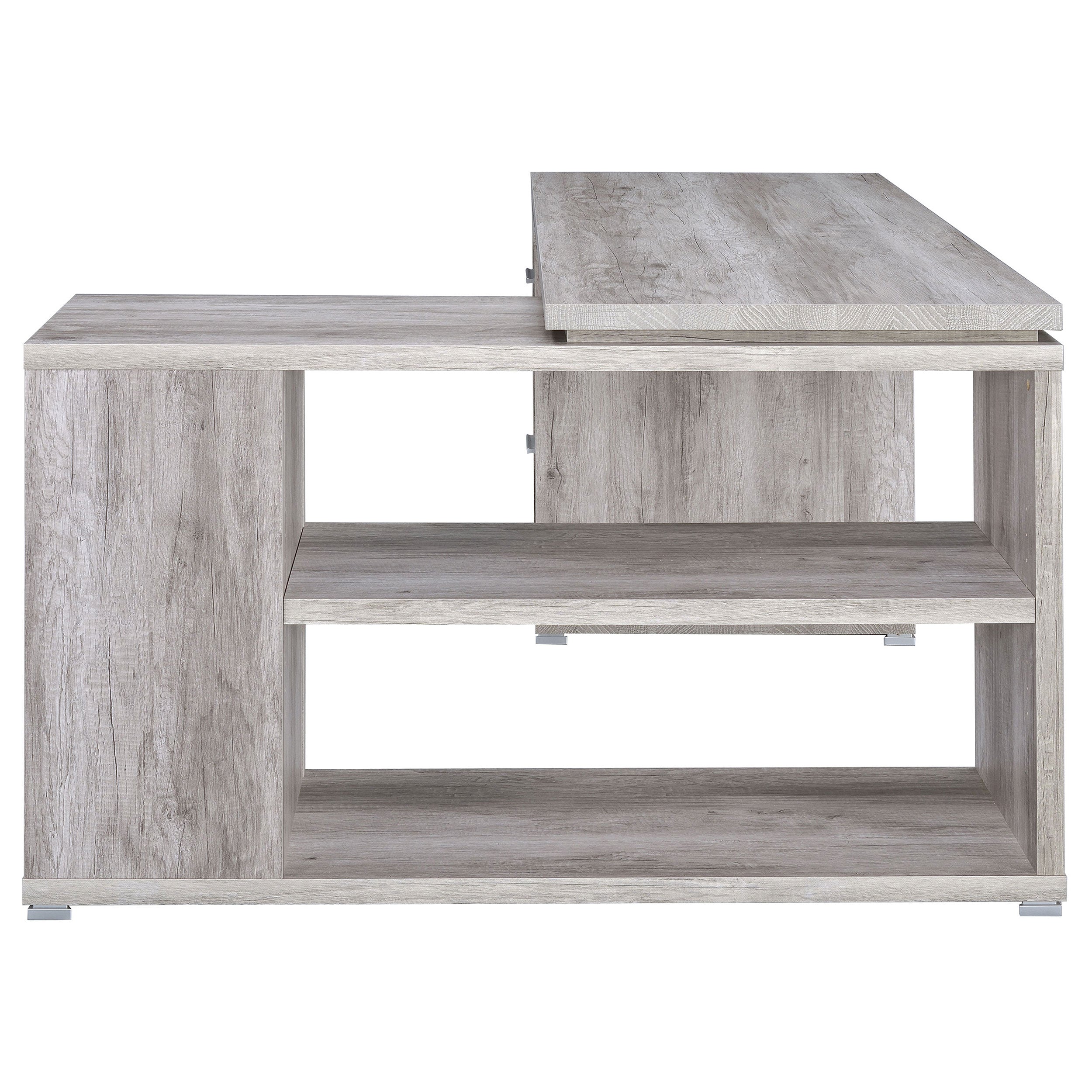 Yvette L-shape Office Desk Grey Driftwood